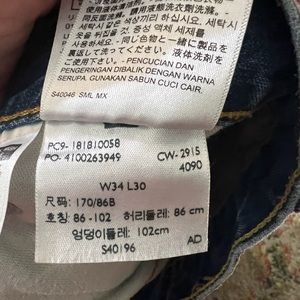 Original Levi cut offs. 34 waist. 2 inch